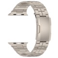 For Apple Watch Series 3 38mm Tortoise Buckle Titanium Steel Watch Band(Starlight)