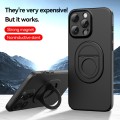 For iPhone 12 Magsafe Hidden Fold Holder Full Coverage Shockproof Phone Case(Black)
