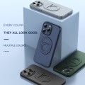 For iPhone 15 Pro Magsafe Hidden Fold Holder Full Coverage Shockproof Phone Case(Grey)
