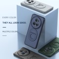 For Honor Magic5 Pro Magsafe Hidden Fold Holder Full Coverage Shockproof Phone Case(Grey)