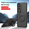 For Honor 90 Pro Magsafe Hidden Fold Holder Full Coverage Shockproof Phone Case(Black)