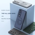 For Honor 90 Magsafe Hidden Fold Holder Full Coverage Shockproof Phone Case(Grey)