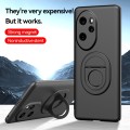 For Honor 100 Pro Magsafe Hidden Fold Holder Full Coverage Shockproof Phone Case(Black)