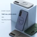 For Samsung Galaxy A14 Magsafe Hidden Fold Holder Full Coverage Shockproof Phone Case(Black)