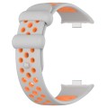 For Redmi Watch 4 Two Color Silicone Sports Watch Band(Grey Orange)