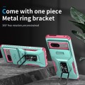 For Google Pixel 7 5G Sliding Camshield Holder Phone Case(Grey Green + Pink)