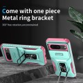 For Google Pixel 8 Sliding Camshield Holder Phone Case(Grey Green + Pink)