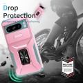 For Google Pixel 8 Pro Sliding Camshield Holder Phone Case(Pink + Grey Green)