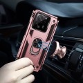 For Xiaomi 13T/13T Pro Shockproof TPU + PC Phone Case with Holder(Rose Gold)
