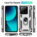 For Xiaomi 13T/13T Pro Shockproof TPU + PC Phone Case with Holder(Silver)
