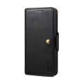 For iPhone 15 Pro Denior Cowhide Texture Wallet Style Leather Phone Case(Black)