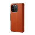 For iPhone 14 Pro Max Denior Cowhide Texture Wallet Style Leather Phone Case(Brown)