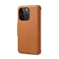 For iPhone 11 Pro Max Denior Cowhide Texture Wallet Style Leather Phone Case(Khaki)