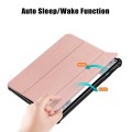 For Huawei MatePad Pro 11 2024 / 2022 Custer Pure Color 3-Fold Smart Leather Tablet Case(Rose Gold)