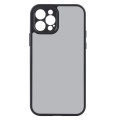 For iPhone 12 Pro Max Fine Pore Matte Black TPU + PC Phone Case