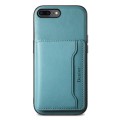For iPhone 8 Plus/7 Plus Denior Cowhide Texture Leather MagSafe Detachable Wallet Phone Case(Blue)
