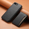 For iPhone 8 Plus/7 Plus Denior Cowhide Texture Leather MagSafe Detachable Wallet Phone Case(Black)