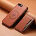 For iPhone 8 Plus/7 Plus Denior Cowhide Texture Leather MagSafe Detachable Wallet Phone Case(Brown)