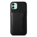 For iPhone 11 Denior Cowhide Texture Leather MagSafe Detachable Wallet Phone Case(Black)