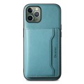 For iPhone 11 Pro Denior Cowhide Texture Leather MagSafe Detachable Wallet Phone Case(Blue)