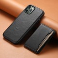 For iPhone 11 Pro Denior Cowhide Texture Leather MagSafe Detachable Wallet Phone Case(Black)