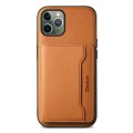 For iPhone 11 Pro Denior Cowhide Texture Leather MagSafe Detachable Wallet Phone Case(Khaki)