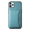 For iPhone 11 Pro Max Denior Cowhide Texture Leather MagSafe Detachable Wallet Phone Case(Blue)