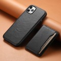 For iPhone 11 Pro Max Denior Cowhide Texture Leather MagSafe Detachable Wallet Phone Case(Black)