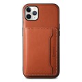 For iPhone 11 Pro Max Denior Cowhide Texture Leather MagSafe Detachable Wallet Phone Case(Brown)