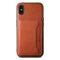 For iPhone X / XS Denior Cowhide Texture Leather MagSafe Detachable Wallet Phone Case(Brown)