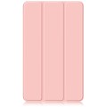 For Samsung Galaxy Tab A9 Acrylic 3-folding Solid Color Smart Leather Tablet Case(Pink)