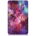 For Samsung Galaxy Tab A9 Acrylic 3-folding Painted Leather Tablet Case(Milky Way)