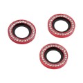 For iPhone 15 Pro Max / 15 Pro 9H Point Drill Camera Lens Protector Ring(Red)