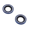 For iPhone 15 / 15 Plus 9H Point Drill Camera Lens Protector Ring(Blue)