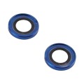For iPhone 15 / 15 Plus 9H Point Drill Camera Lens Protector Ring(Blue)
