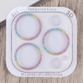 For iPhone 15 Pro / 15 Pro Max Glitter Ring Tempered Glass Camera Lens Film(Colorful)