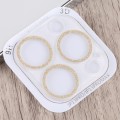 For iPhone 15 Pro / 15 Pro Max Glitter Ring Tempered Glass Camera Lens Film(Gold)