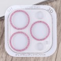 For iPhone 15 Pro / 15 Pro Max Glitter Ring Tempered Glass Camera Lens Film(Pink)