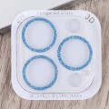 For iPhone 15 Pro / 15 Pro Max Glitter Ring Tempered Glass Camera Lens Film(Blue)