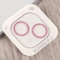 For iPhone 15 / 15 Plus Glitter Ring Tempered Glass Camera Lens Film(Pink)