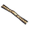 22mm Universal Three-Bead Stainless Steel Watch Band(Black Gold)