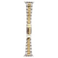 For Apple Watch Ultra 2 49mm Three-Bead Stainless Steel Watch Band(Silver Gold)