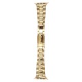 For Apple Watch Ultra 49mm Three-Bead Stainless Steel Watch Band(Gold)