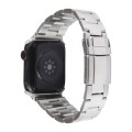 For Apple Watch Ultra 49mm Three-Bead Stainless Steel Watch Band(Silver)