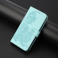 For Google Pixel 9 Pro Datura Flower Embossed Flip Leather Phone Case(Light blue)