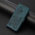 For Google Pixel 9 Pro Datura Flower Embossed Flip Leather Phone Case(Dark Green)