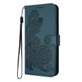 For Google Pixel 9 Pro Datura Flower Embossed Flip Leather Phone Case(Dark Green)