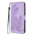 For Google Pixel 9 Datura Flower Embossed Flip Leather Phone Case(Purple)