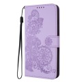 For Honor 100 Pro Datura Flower Embossed Flip Leather Phone Case(Purple)