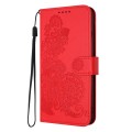 For Honor X50 / X9b Datura Flower Embossed Flip Leather Phone Case(Red)